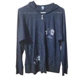 Women's Black Zip-Up Hoodie